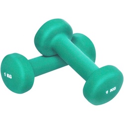 GORILLA SPORTS Gymnastikhantel 2 x 1 kg Vinyl Fitness Aerobic Hanteln Kurzhantel, (Set) grün