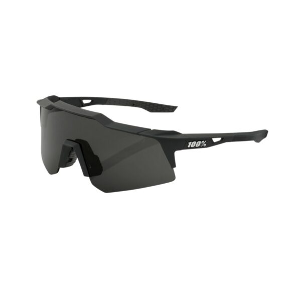 100% Speedcraft XS Soft Tack Schwarze Brille - Rauchglas