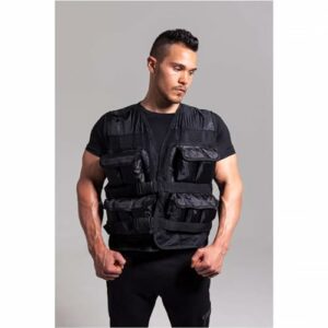 GORILLA SPORTS Gewichtsweste - inkl. Tragetasche, Verstellbar, 10 kg, 20 kg, 30 kg Gewichte, 56 x 52 cm, mit Gewichten, Unisex, Schwarz - Trainingsweste, Weight Vest, Laufweste, Krafttraining – Bild 8
