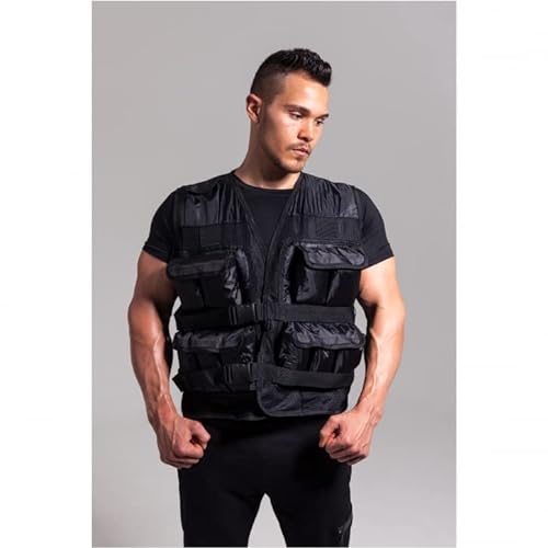 GORILLA SPORTS Gewichtsweste - inkl. Tragetasche, Verstellbar, 10 kg, 20 kg, 30 kg Gewichte, 56 x 52 cm, mit Gewichten, Unisex, Schwarz - Trainingsweste, Weight Vest, Laufweste, Krafttraining – Bild 8