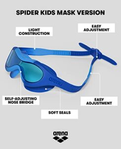 arena Spider Kids Mask Antibeschlag-Schwimmbrille für Kinder, Schwimmbrille mit Großen Gläsern, Mitteldunkle Gläser für jede Umgebung, UV-Schutz, Selbstanpassender Nasensteg, Eng Anliegend – Bild 2