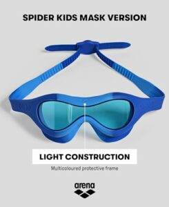 arena Spider Kids Mask Antibeschlag-Schwimmbrille für Kinder, Schwimmbrille mit Großen Gläsern, Mitteldunkle Gläser für jede Umgebung, UV-Schutz, Selbstanpassender Nasensteg, Eng Anliegend – Bild 3