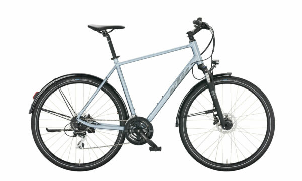 KTM X-LIFE TRACK STREET azzurro silver (dark grey+grey) 2022 28"; Diamant