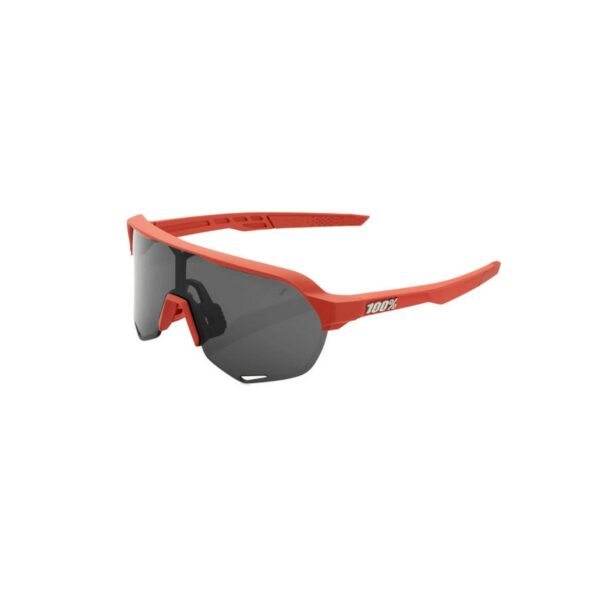 Brille 100% S2 Soft Tact Red mit grau verspiegelten Gläsern