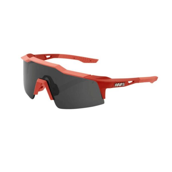 Brille 100% Speedcraft XS Soft Tac Coral - Rauchglas