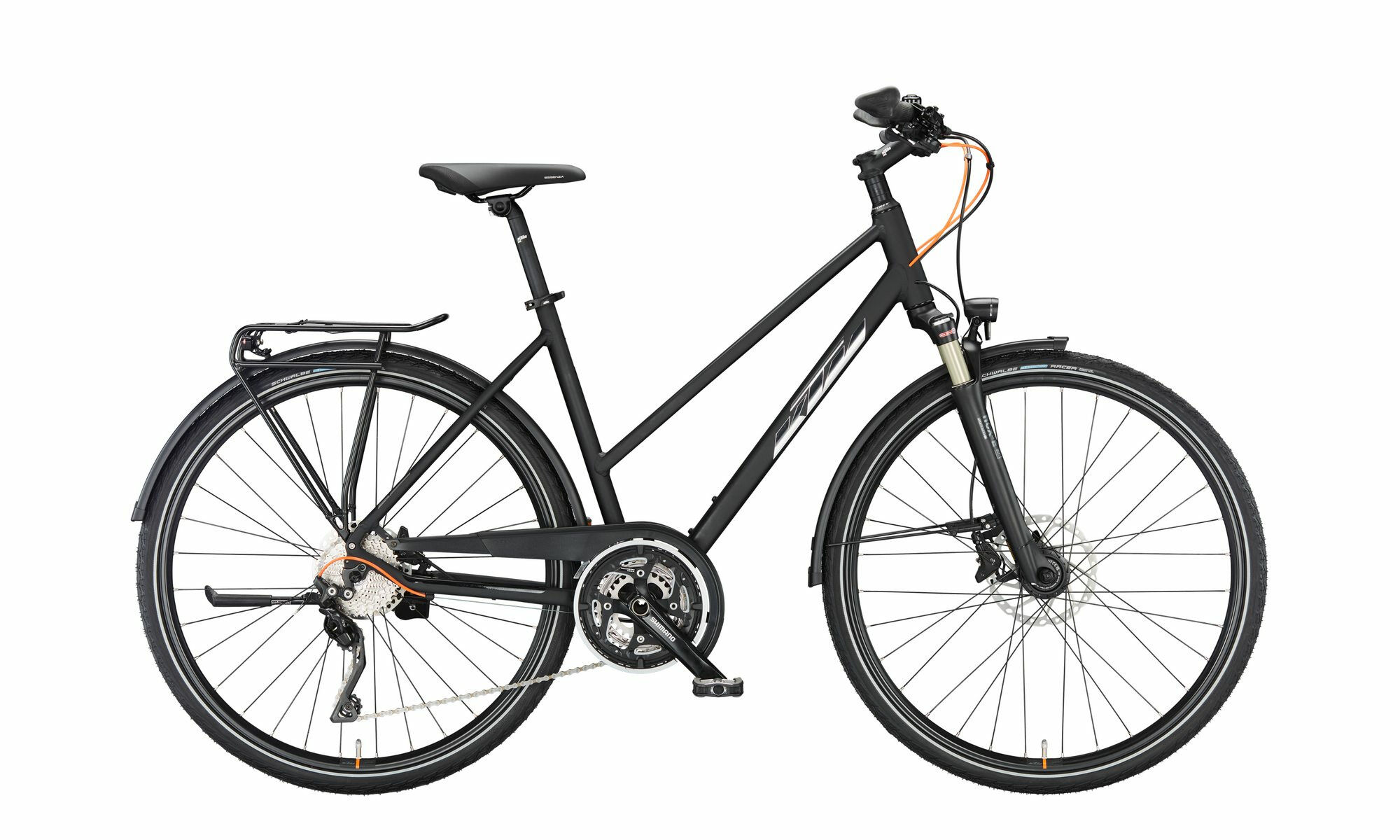 KTM LIFE 1964 black matt (chrome+chrome orange glossy) 2023 28"; Trapez