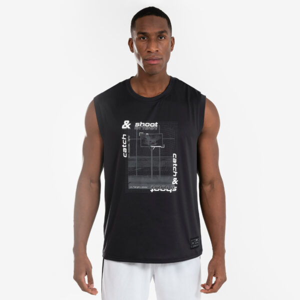 Damen/Herren Basketball Trikot ärmellos - TS500 FAST schwarz