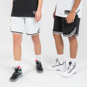 Damen/Herren Basketball Wendeshorts - SH500R schwarz/weiß