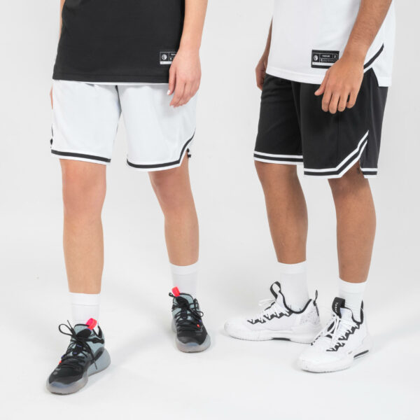 Damen/Herren Basketball Wendeshorts - SH500R schwarz/weiß