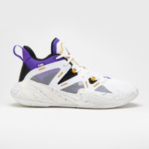 Damen/Herren Basketballschuhe halbhoch Los Angeles Lakers - 900 NBA Mid-3 weiss