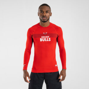 Funktionsshirt langarm Basketball UT500 NBA Chicago Bulls Damen/Herren rot