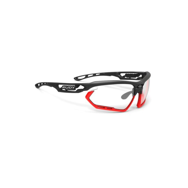 Gafas Fotonyk Rudy Project negro mate/bumpers rojo fuego