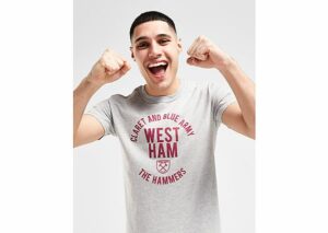 Official Team West Ham United FC Claret And Blue Army T-Shirt - Herren, Grey