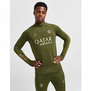 Jordan Paris Saint Germain Strike Fourth Drill Top - Herren, Rough Green/Rough Green/Dark Obsidian/Hemp