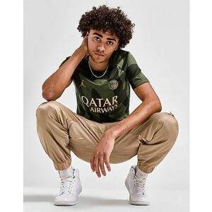 Jordan Paris Saint Germain Pre Match Shirt - Herren, Rough Green/Sequoia/Dark Obsidian/Hemp