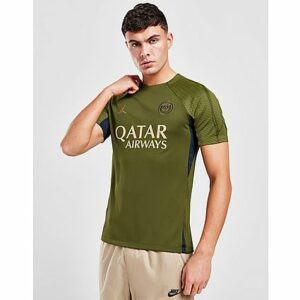 Jordan Paris Saint Germain Short Sleeve Shirt - Herren, Rough Green/Rough Green/Dark Obsidian/Hemp