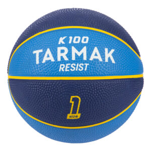 Kinder Basketball Grösse 1 - K100 Rubber Mini blau
