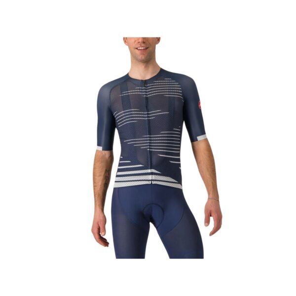 Maillot Castelli Climber's 4.0 Marineblau Weiß, Größe L