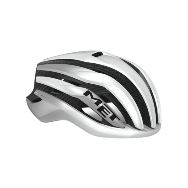 MET Trenta 3K Carbon MIPS Helm Weiß Silber Metall, Größe M (56-58 cm)