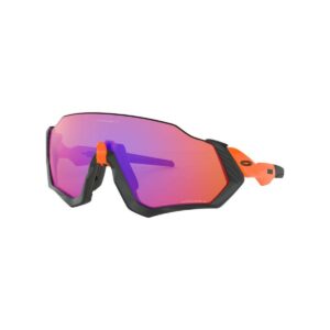 Oakley Fliegerjacke Mattschwarz / Neonorange Prizm Trail Brille