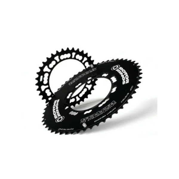 Ovaler Kettenblattrotor Q-Ring Aero Exterieur Schwarz, BCD 50D - BCD 110x4 Shimano