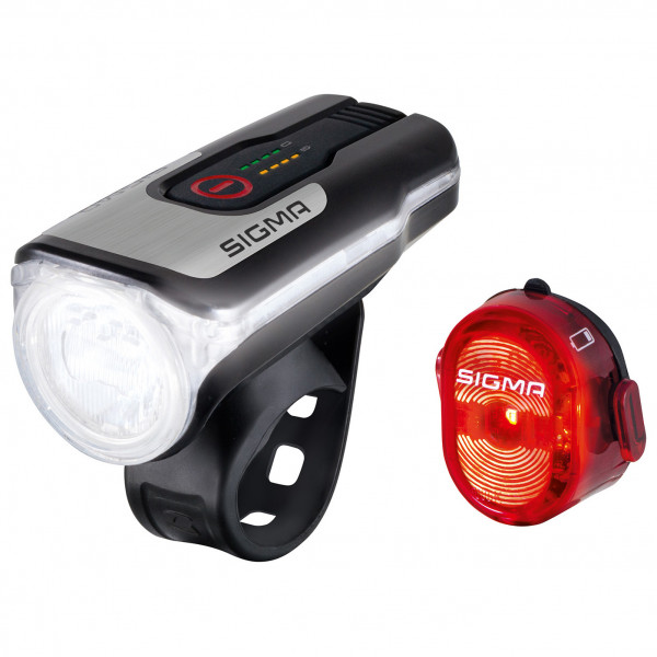 Sigma Sport - Aura 80 USB K-Set Nugget II - Fahrradlampen-Set schwarz/grau