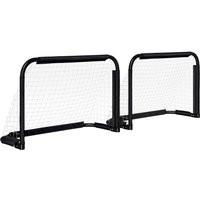 HOMCOM Fußballtor 2er Set Klappbar Fussballtore mit Metallrahmen 90x36x60 cm