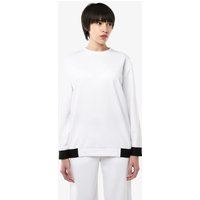 weißes Damen-Sweatshirt aus synthetischem Material für Fitness