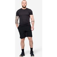T-Shirt Herren Crosstraining atmungsaktiv Slim - schwarz